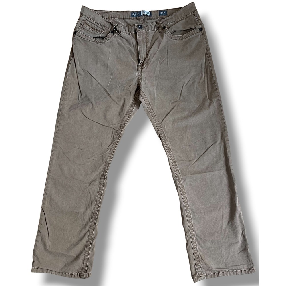 BKE Casuals Tyler Straight Leg Pants Mens 36R Brown Cotton Blend Stretch Chino